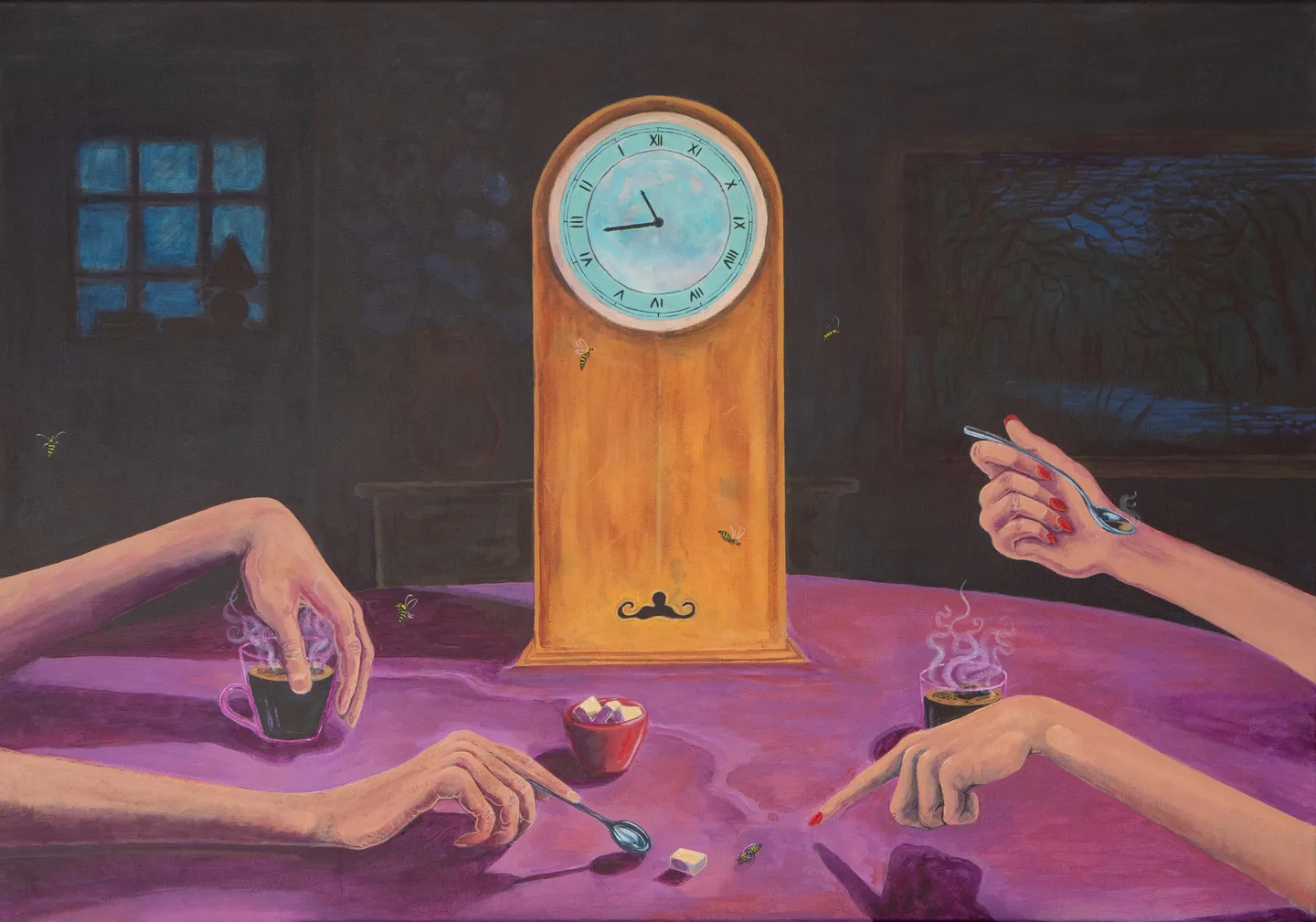 Vibrations claires obscures, Acrylique Extra-Fine sur toile en lin